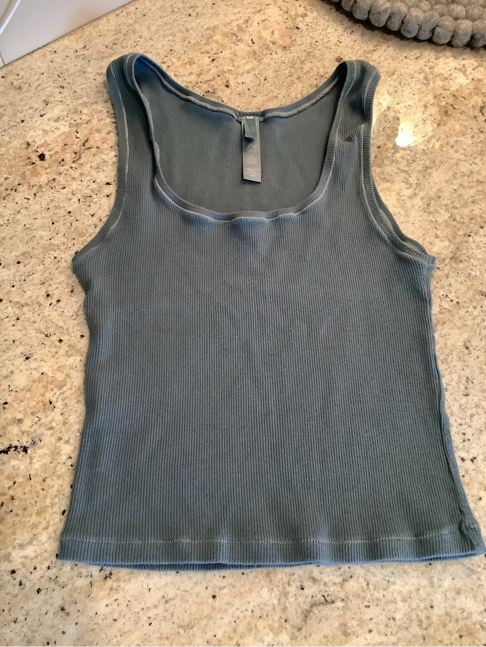 SKIMS Ribbed Scoop Tank - Slate Teal